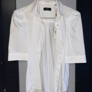 Tahari White Button Down Shirt